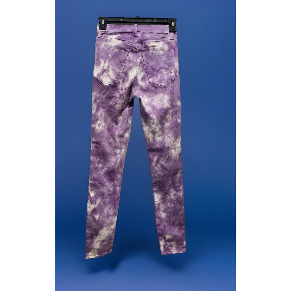 Hudson Purple Tie-Dye High-Rise Super Skinny Women's Size 24 0 XS Stretch Denim